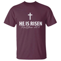 He Is Risen T Shirt Cross Christian Minimal Religious Easter Day