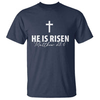 He Is Risen T Shirt Cross Christian Minimal Religious Easter Day