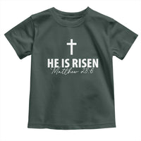 He Is Risen Toddler T Shirt Cross Christian Minimal Religious Easter Day