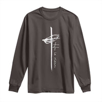 Easter Cross He Is Risen Jesus Christian Long Sleeve Shirt