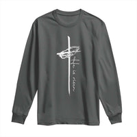 Easter Cross He Is Risen Jesus Christian Long Sleeve Shirt