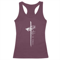 Easter Cross He Is Risen Jesus Christian Racerback Tank Top