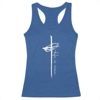 Easter Cross He Is Risen Jesus Christian Racerback Tank Top