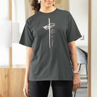 Easter Cross He Is Risen Jesus Christian T Shirt For Women
