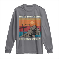 Jesus He is Risen Long Sleeve Shirt Matthew 28:6 Vintage Christian Easter