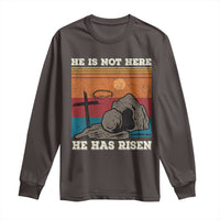 Jesus He is Risen Long Sleeve Shirt Matthew 28:6 Vintage Christian Easter