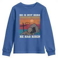 Jesus He is Risen Youth Sweatshirt Matthew 28:6 Vintage Christian Easter