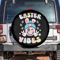 Groovy Easter Vibes Spare Tire Cover Retro Bunny Smile Eggs - Wonder Print Shop