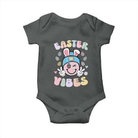 Groovy Easter Vibes Baby Onesie Retro Bunny Smile Eggs - Wonder Print Shop