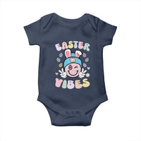 Groovy Easter Vibes Baby Onesie Retro Bunny Smile Eggs - Wonder Print Shop