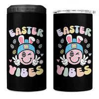 Groovy Easter Vibes 4 in 1 Can Cooler Tumbler Retro Bunny Smile Eggs - Wonder Print Shop
