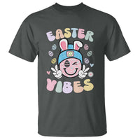 Groovy Easter Vibes T Shirt Retro Bunny Smile Eggs - Wonder Print Shop