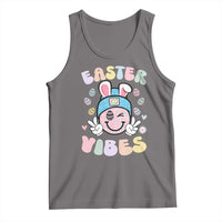 Groovy Easter Vibes Tank Top Retro Bunny Smile Eggs - Wonder Print Shop