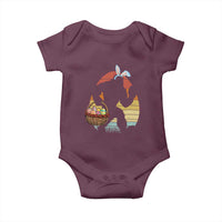 Bigfoot Easter Baby Onesie Bunny Sasquatch Eggs Retro - Wonder Print Shop