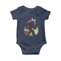 Bigfoot Easter Baby Onesie Bunny Sasquatch Eggs Retro - Wonder Print Shop
