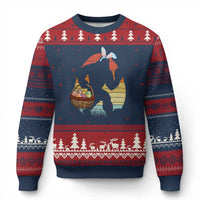 Bigfoot Easter Ugly Christmas Sweater Bunny Sasquatch Eggs Retro - Wonder Print Shop