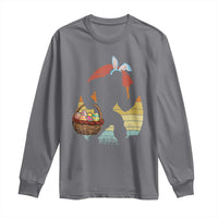 Bigfoot Easter Long Sleeve Shirt Bunny Sasquatch Eggs Retro - Wonder Print Shop