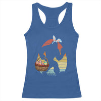 Bigfoot Easter Racerback Tank Top Bunny Sasquatch Eggs Retro - Wonder Print Shop