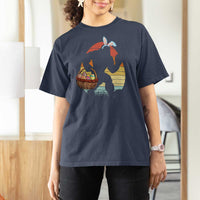 Bigfoot Easter T Shirt For Women Bunny Sasquatch Eggs Retro - Wonder Print Shop