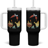 Bigfoot Easter Tumbler With Handle Bunny Sasquatch Eggs Retro - Wonder Print Shop