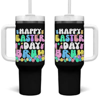 Bruh Easter Tumbler With Handle Teens Boys Kids Cute Bunny Eggs - Wonder Print Shop
