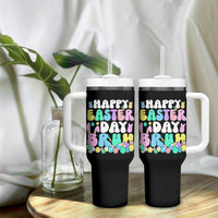Bruh Easter Tumbler With Handle Teens Boys Kids Cute Bunny Eggs - Wonder Print Shop