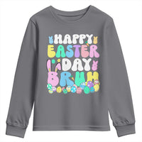 Bruh Easter Youth Sweatshirt Teens Boys Kids Cute Bunny Eggs - Wonder Print Shop