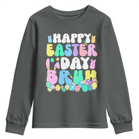 Bruh Easter Youth Sweatshirt Teens Boys Kids Cute Bunny Eggs - Wonder Print Shop