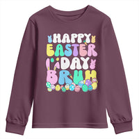 Bruh Easter Youth Sweatshirt Teens Boys Kids Cute Bunny Eggs - Wonder Print Shop