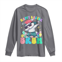 Bruh Easter Long Sleeve Shirt Funny Bunny Dab Rabbit Dance - Wonder Print Shop