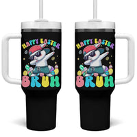 Bruh Easter Tumbler With Handle Funny Bunny Dab Rabbit Dance - Wonder Print Shop