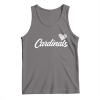 Cardinal Lovers Tank Top Vintage Script Heart Graphic