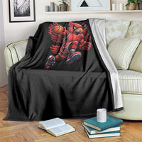 Cardinal Playing Basketball Graphic Throw Blanket Dunk Mascot Sports Fan Gift