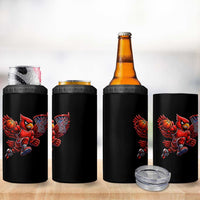 Cardinal Playing Basketball Graphic 4 in 1 Can Cooler Tumbler Dunk Mascot Sports Fan Gift
