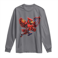 Cardinal Playing Basketball Graphic Long Sleeve Shirt Dunk Mascot Sports Fan Gift