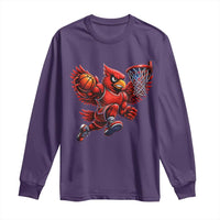 Cardinal Playing Basketball Graphic Long Sleeve Shirt Dunk Mascot Sports Fan Gift