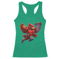 Cardinal Playing Basketball Graphic Racerback Tank Top Dunk Mascot Sports Fan Gift