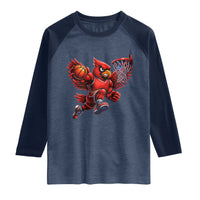 Cardinal Playing Basketball Graphic Raglan Shirt Dunk Mascot Sports Fan Gift