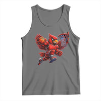 Cardinal Playing Basketball Graphic Tank Top Dunk Mascot Sports Fan Gift