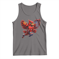 Cardinal Playing Basketball Graphic Tank Top Dunk Mascot Sports Fan Gift