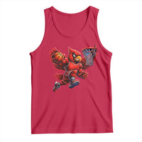 Cardinal Playing Basketball Graphic Tank Top Dunk Mascot Sports Fan Gift