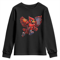 Cardinal Playing Basketball Graphic Youth Sweatshirt Dunk Mascot Sports Fan Gift