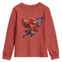 Cardinal Playing Basketball Graphic Youth Sweatshirt Dunk Mascot Sports Fan Gift