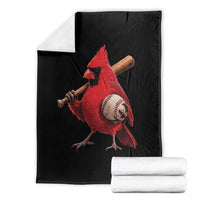 Cardinals Baseball Player Throw Blanket Retro STL Redbird Fan Bird Mascot Baseball