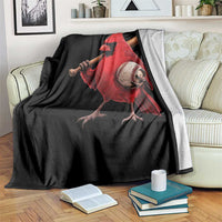Cardinals Baseball Player Throw Blanket Retro STL Redbird Fan Bird Mascot Baseball