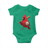 Cardinals Baseball Player Baby Onesie Retro STL Redbird Fan Bird Mascot Baseball