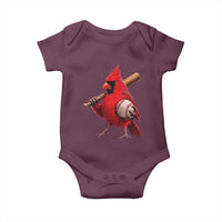 Cardinals Baseball Player Baby Onesie Retro STL Redbird Fan Bird Mascot Baseball