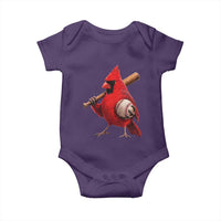 Cardinals Baseball Player Baby Onesie Retro STL Redbird Fan Bird Mascot Baseball