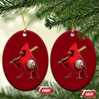 Cardinals Baseball Player Ceramic Ornament Retro STL Redbird Fan Bird Mascot Baseball