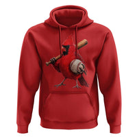 Cardinals Baseball Player Hoodie Retro STL Redbird Fan Bird Mascot Baseball